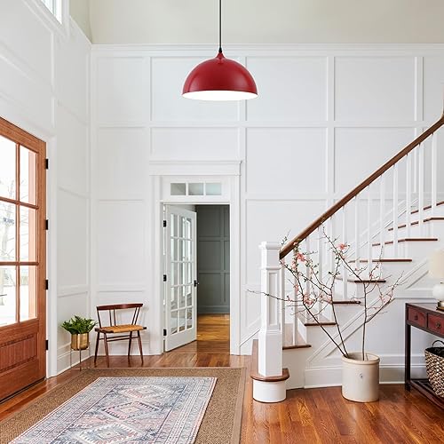 Miniatura 74 de Lámpara Colgante Industrial Electrochapada en Oro de 11.8 pulgadas, Paquete de 2, Lámparas Colgantes de Metal para Isla de Cocina, Lámpara Colgante