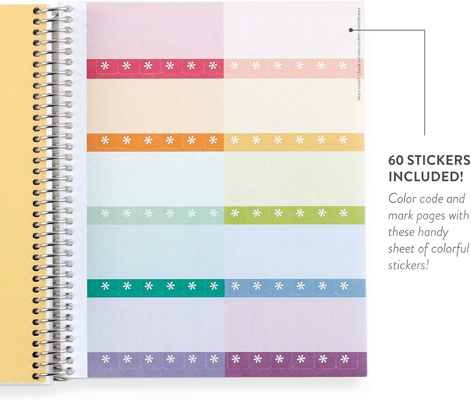 Erin Condren 8.5" X 11" Spiral Bound Dot Grid Journal Notebook - Mid Century Circles, 5Mm Dot Grid, 160 Page Writing, Drawing & Art Notebook, 80Lb Thick Mohawk Paper, Stickers Included