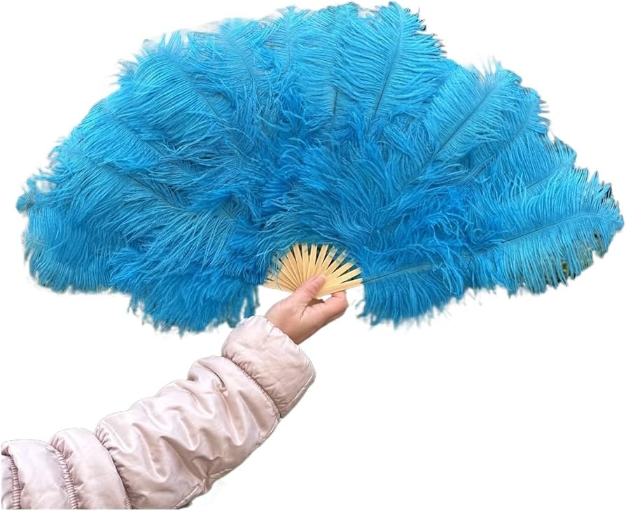 オーストリッチ羽根扇子　2本セット Amazon.co.jp: オーストリッチフェザーファン 色付き天然羽根扇子 15本