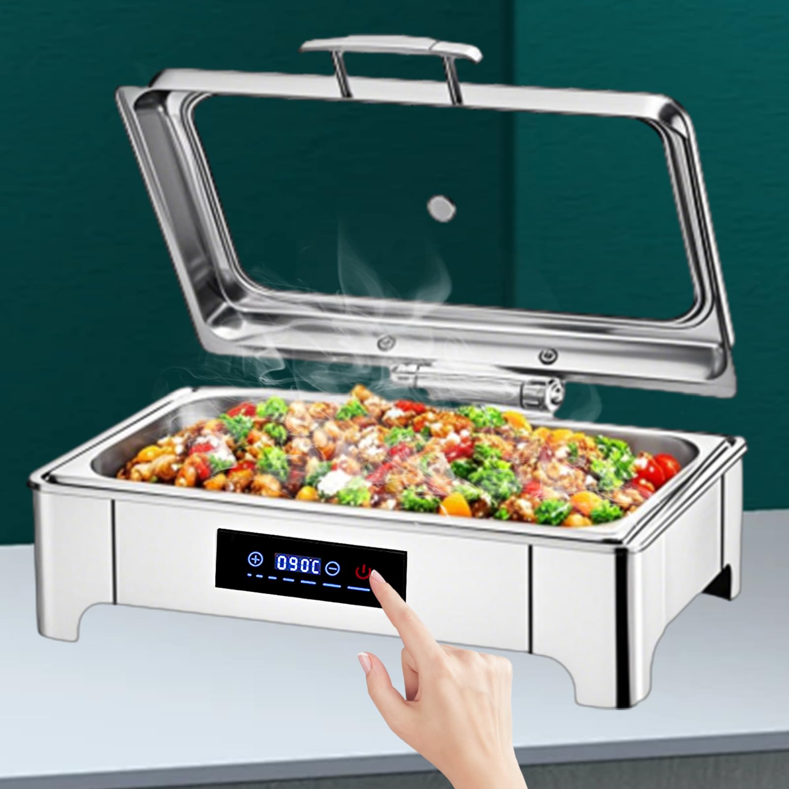 9L Chafing Dish Elektrisch Glasdeckel(B,Full Pan)
