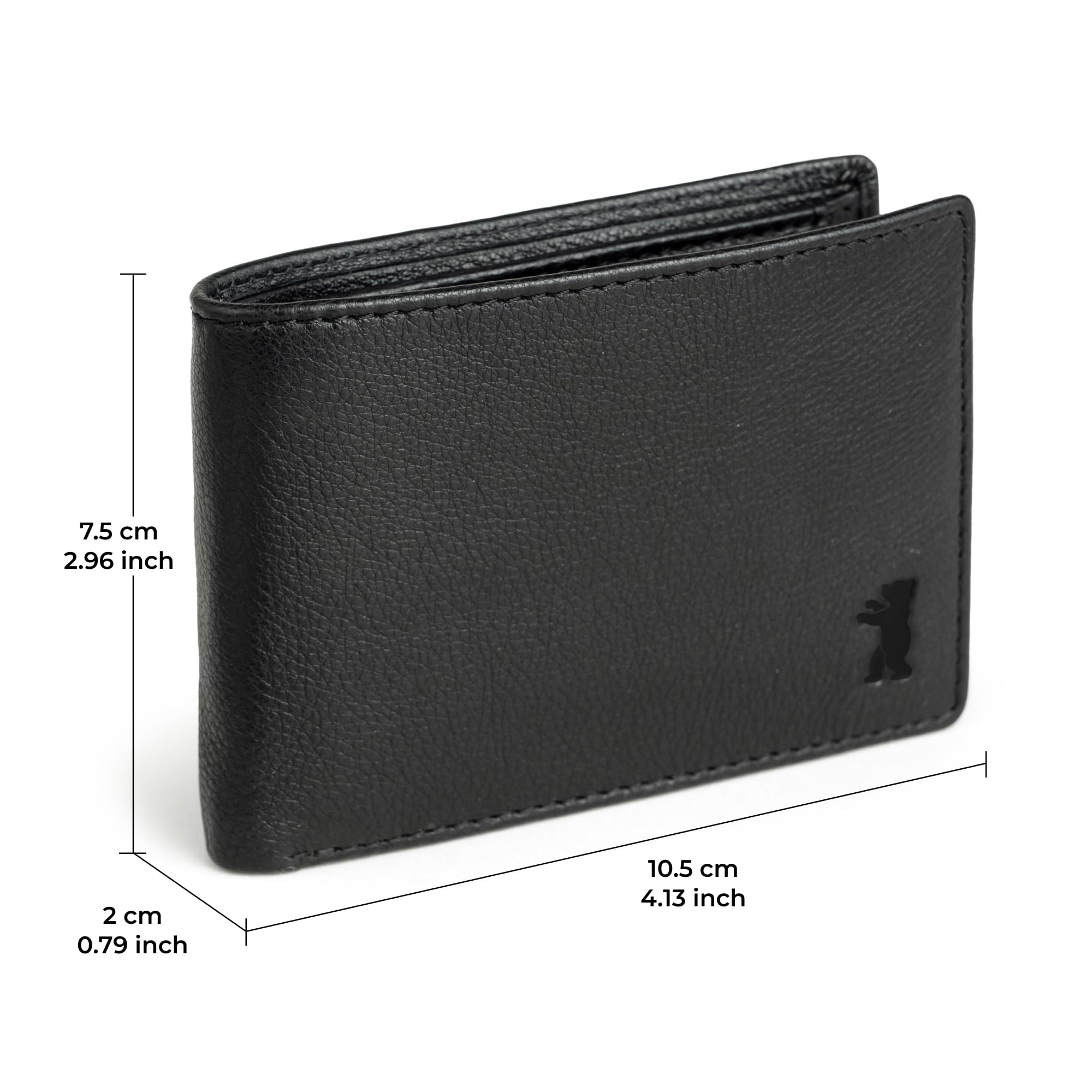 Berliner Bags Portafoglio Uomo Pelle Kees, Slim Compatto Bifold con Portamonete, Porta Carte e Protezione RFID – Nero