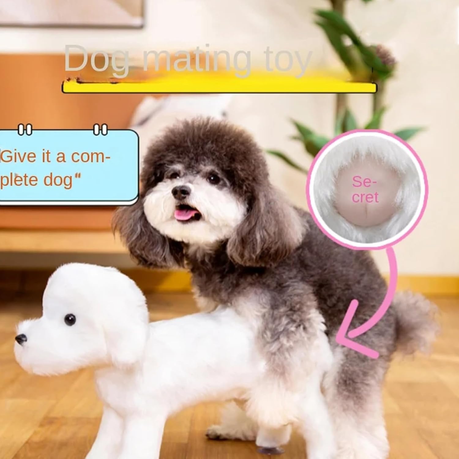 Male Dog Simulation Mating Toy, for Male Estrus Dog Small Dogs Plush Dog Toy, Anxiety Relief Dogs Toy Gift for Dog Lovers,White,25cm
