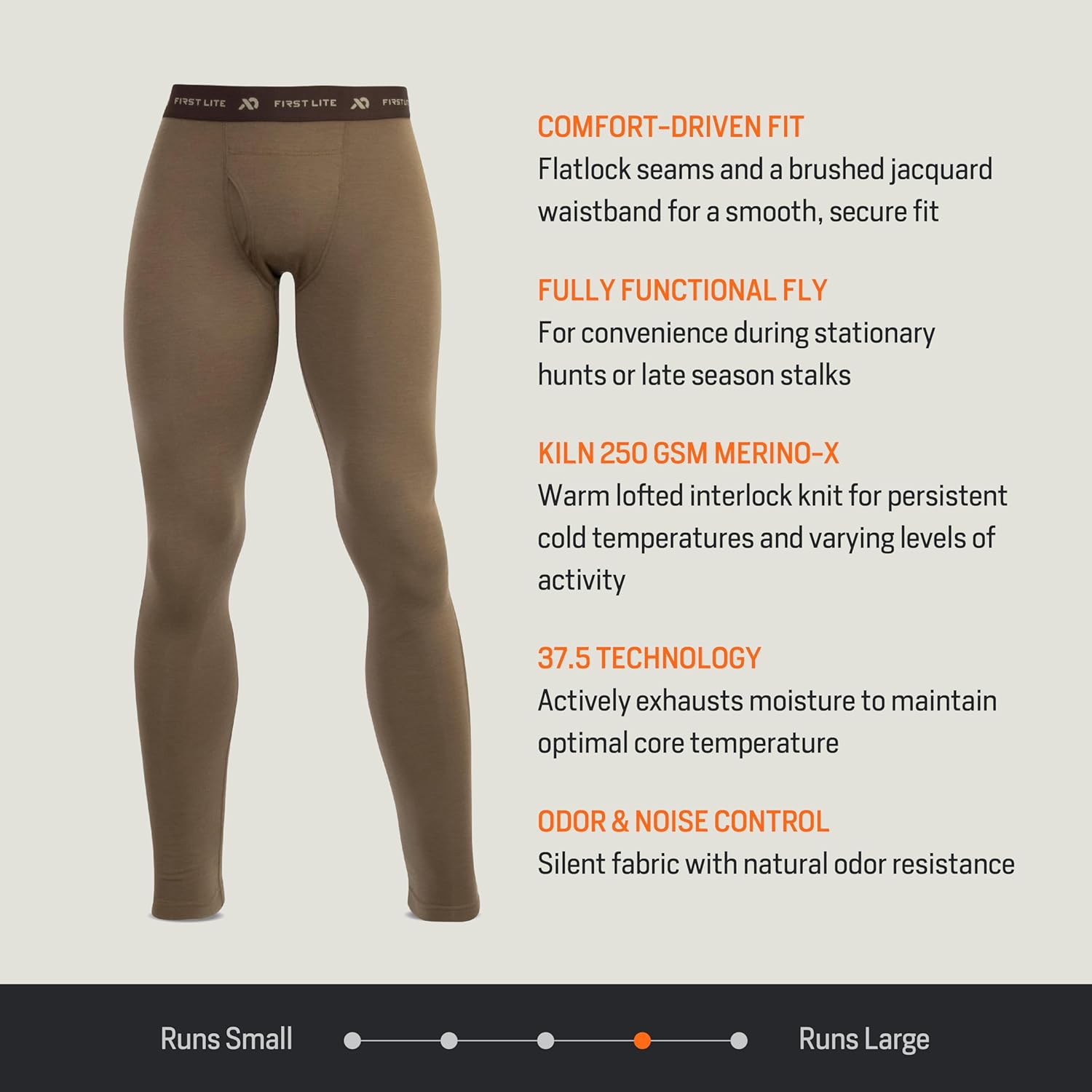 First Lite Men's Kiln Long John - Midweight Merino Wool Hunting Base Layer - Image 5