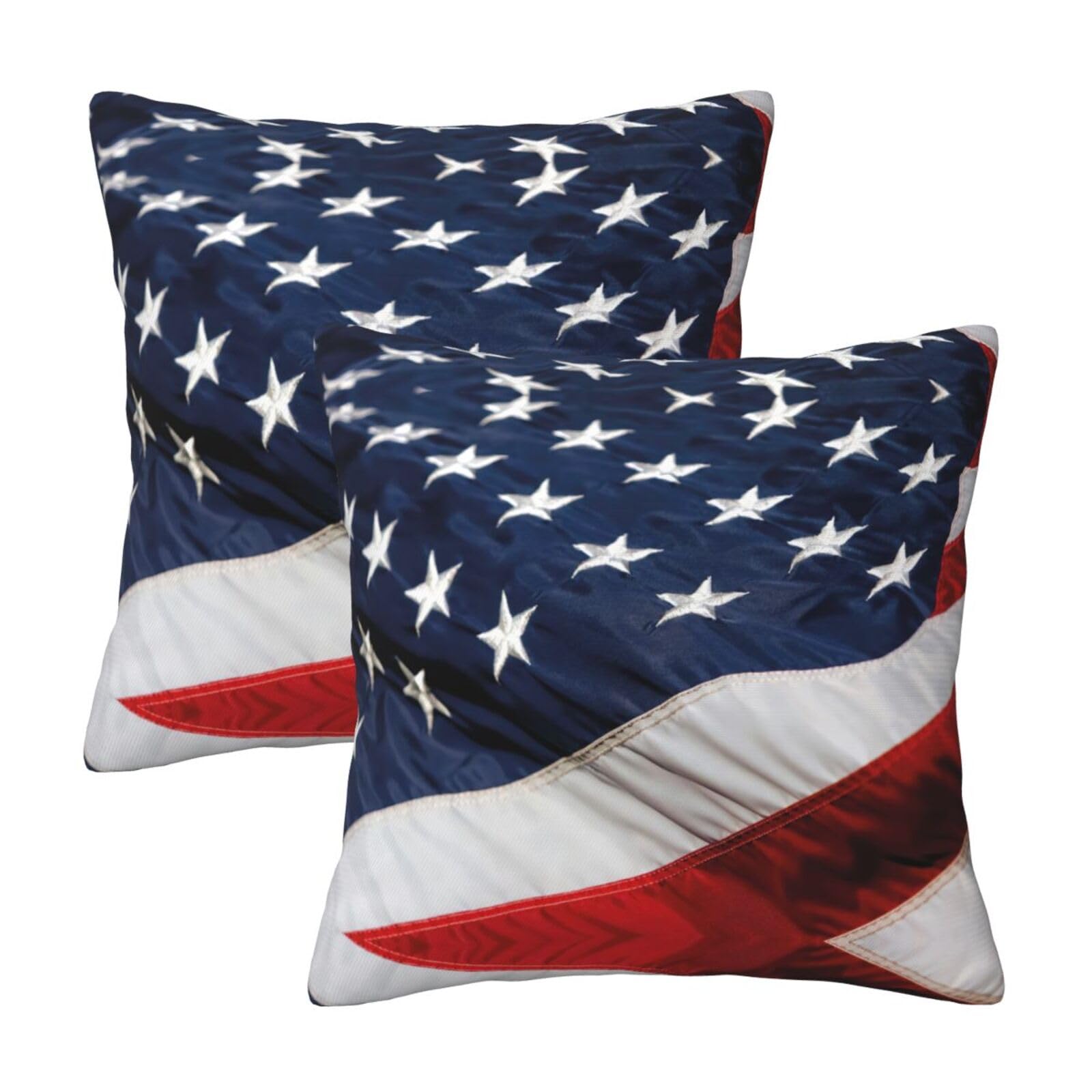 Kfjghhl American Flag Throw Pillow Covers Decorative Farmhouse Couch Pillow Case 4 Sizes Square Cushion Pillcase