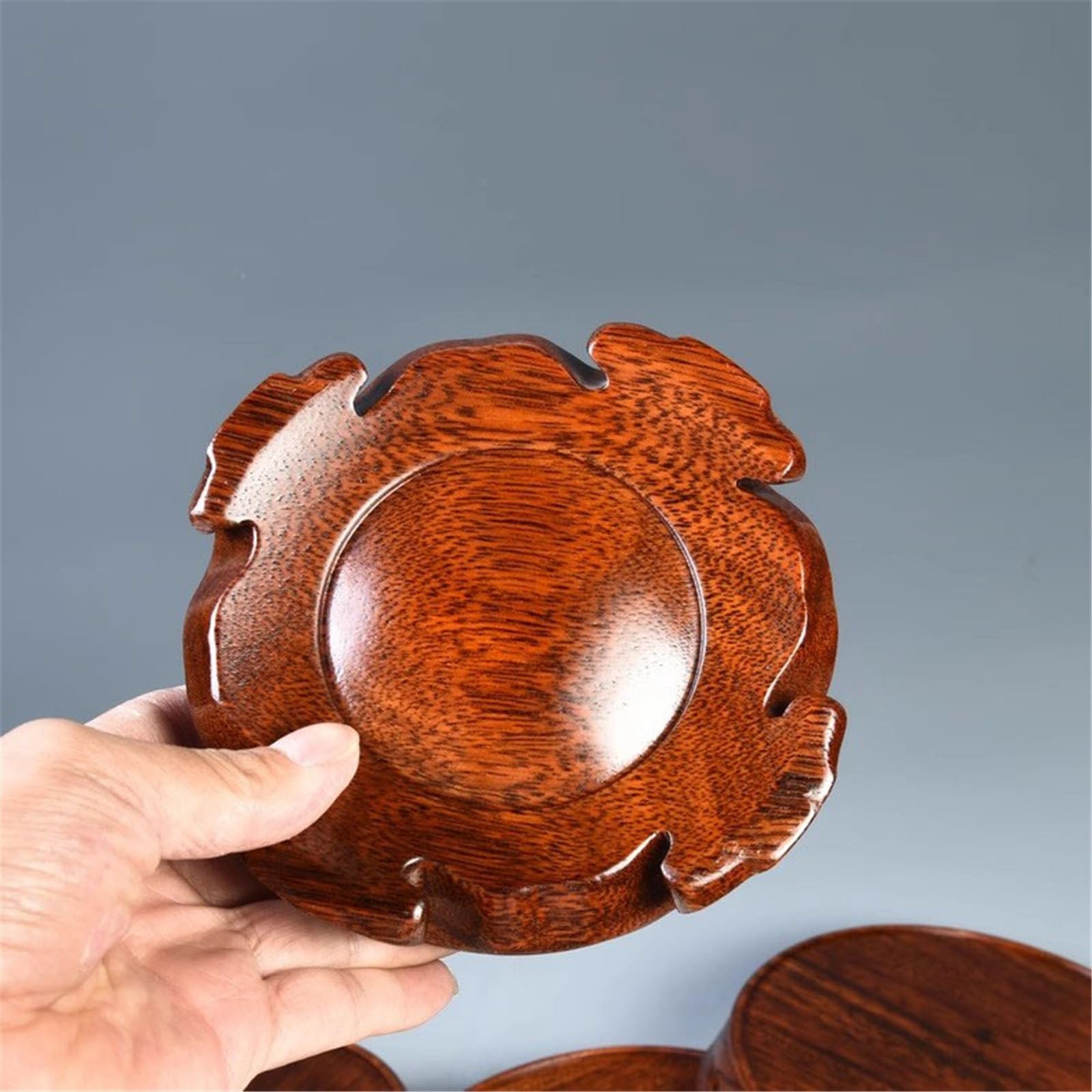 Vase Sockelständer Minimalistischer Holzschnitzsockel, runder Bastelsockel for Bonsai-Teekannen, Vase Home Dekoration(Klein)