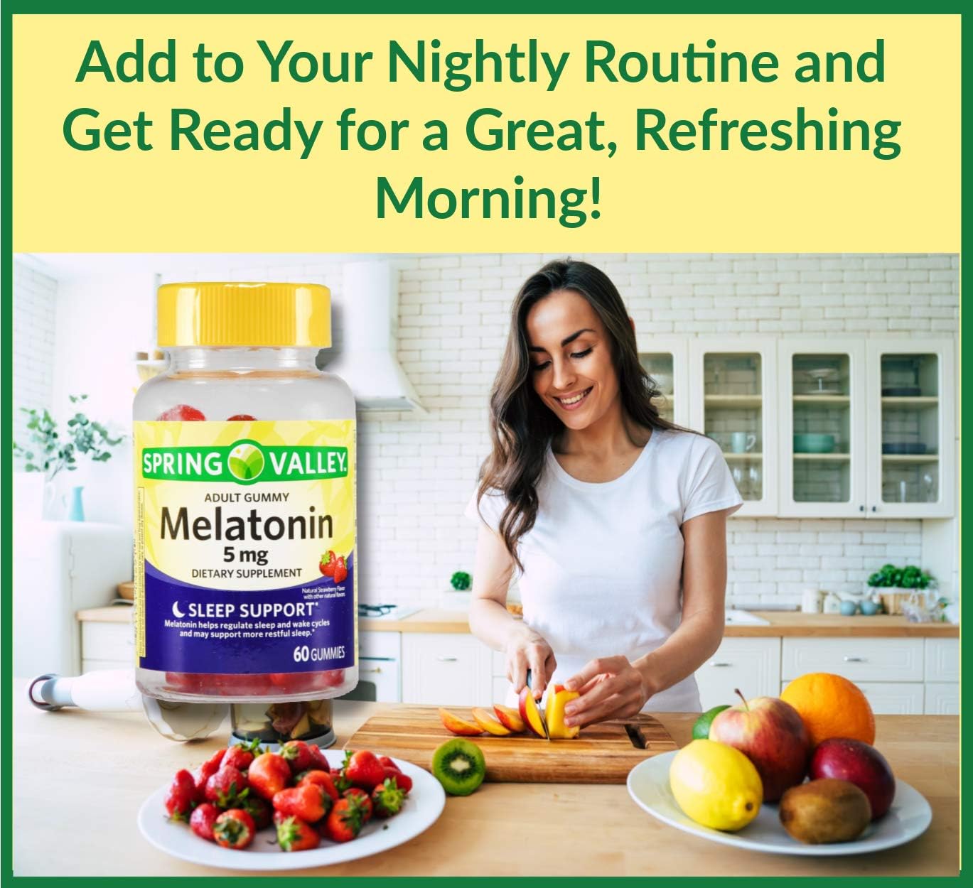Melatonin Gummies 5mg for Adults. Sleep Support from Spring Valley + Guide to Supplements