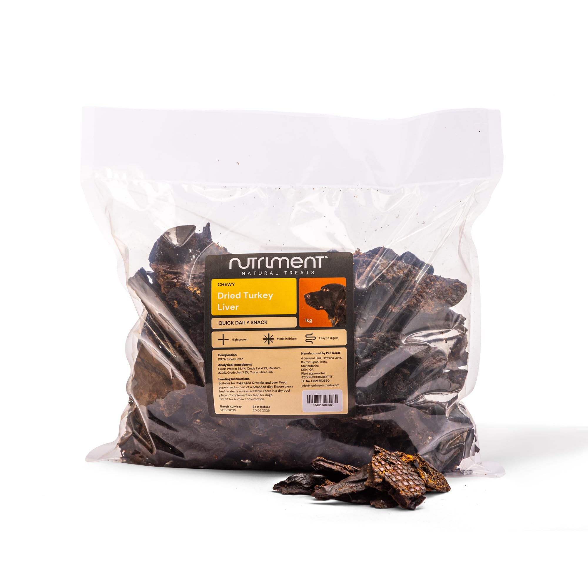 Natural Treats Dried Turkey Liver for Dogs (1kg) Hypoallergenic Highly Digestible Chew Treats