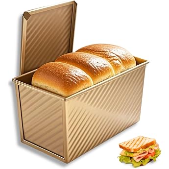 Bread Baking Mould with Lid Non-Stick Bread Baking Mould with Lid for Baking Bread Baking Mould with Lid Bread Baking Mould with Lid Bread Baking Mould 450 g Gold