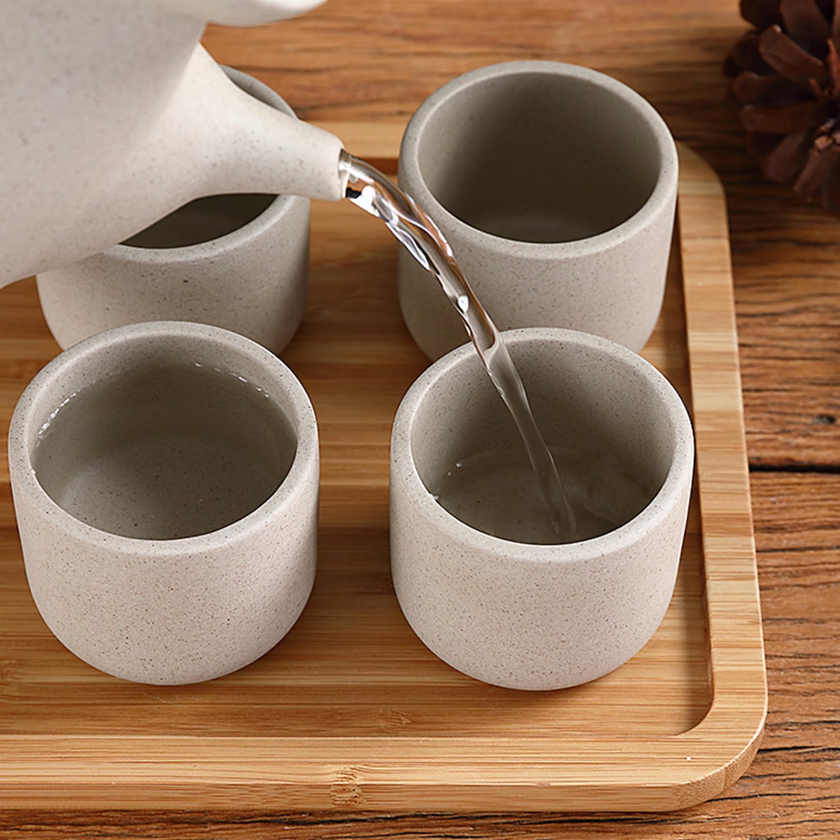 Tazze da tè giapponese 100 ml, 4 pezzi di tè in ceramica resistenti al calore con base non slittata per cinese, casa, caffè