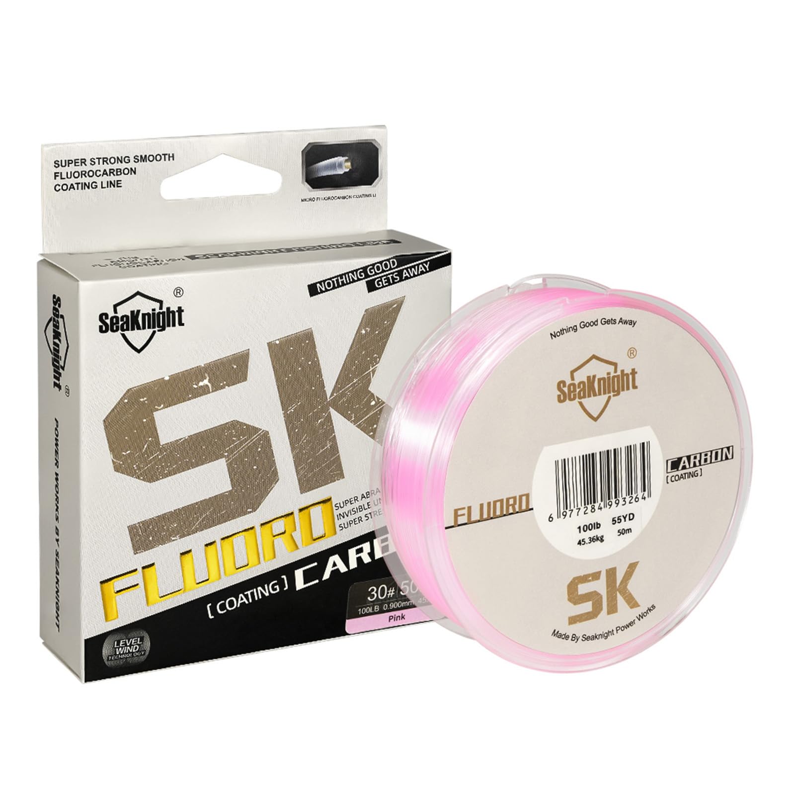 SeaKnight SK Fluorocarbon Coating Fishing Line Saltwater 50M/100M Monofilament Fishing Line Sinking Shock Leader Line Sea Fishing 3-100LB