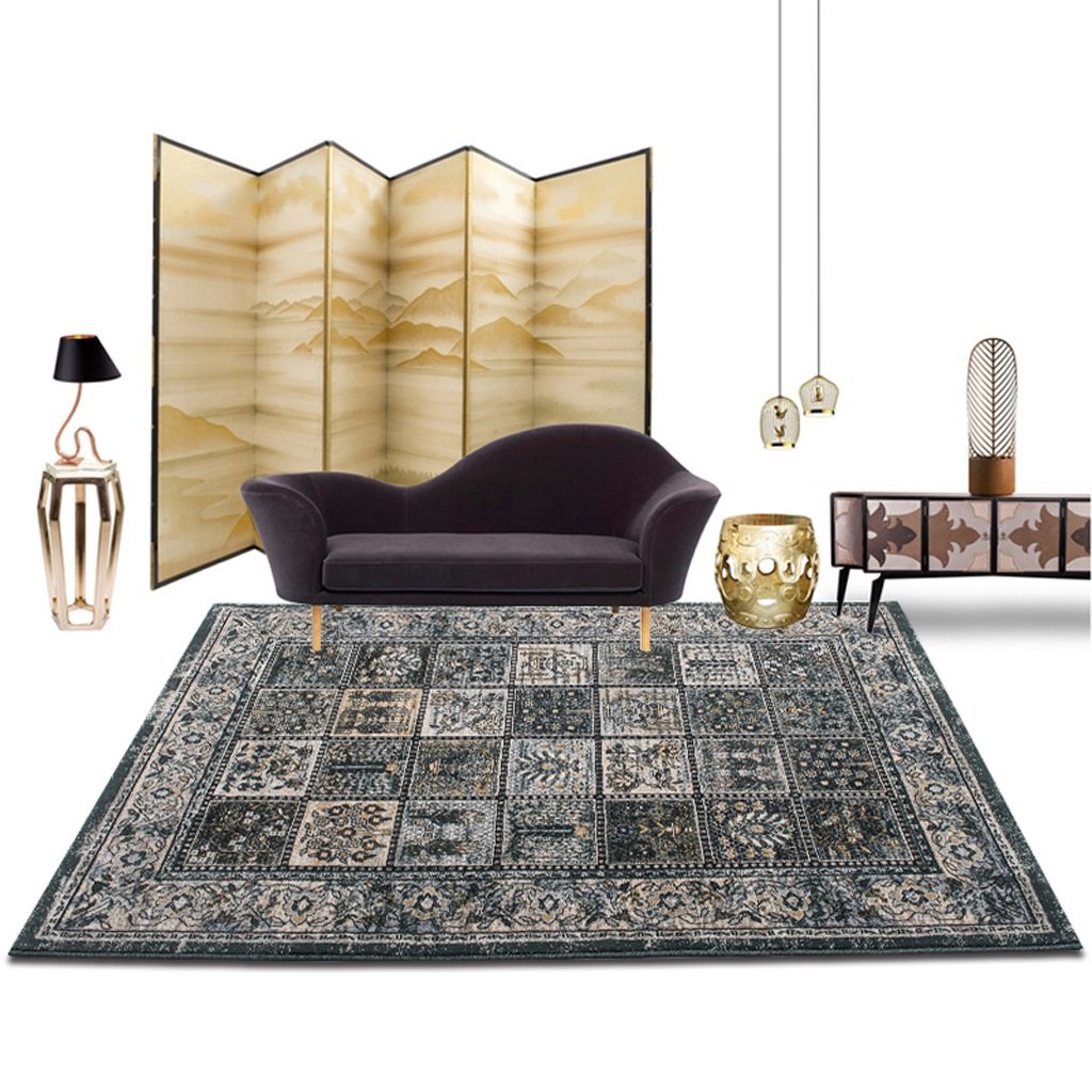 Tapis de salon moderne épais et antidérapant en velours