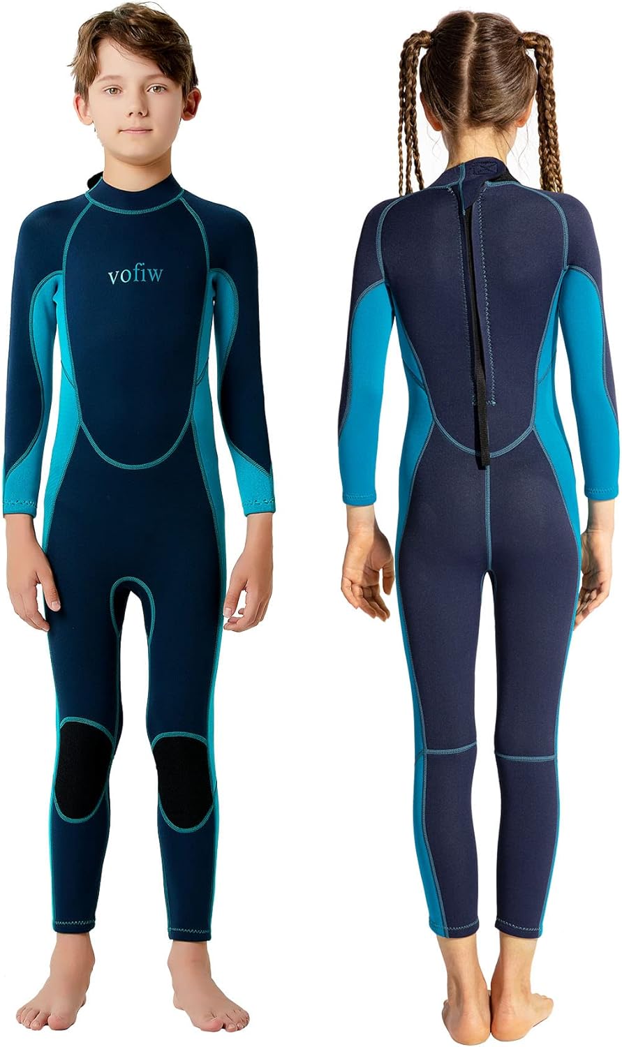 Vofiw Kids Wetsuit for Boys Girls Toddlers Youth, 2.5mm 3mm Neoprene Back Zip Shorty Wet Suits Thermal Full Body Wetsuits Keep Warm Swimsuits for Swimming Diving Surfing Snorkeling : Sports & Outdoors