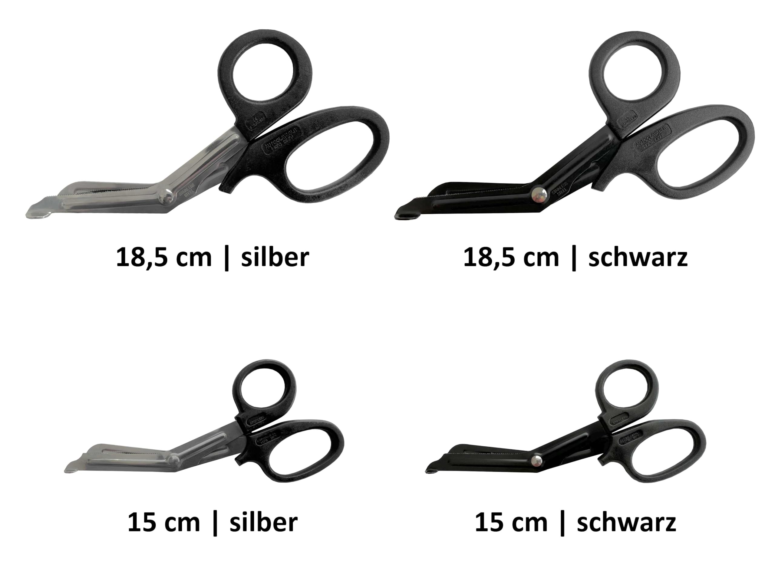 200x Erste-Hilfe Schere kniegebogen 18,5 cm silber matt Verbandschere Listerschere Rettungsschere