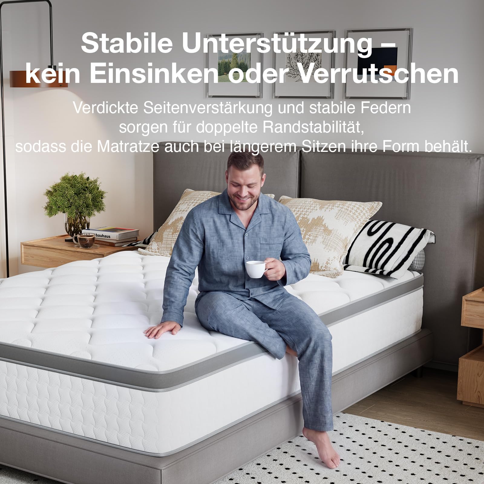 Novilla Matratze 140x200 cm 25 cm Höhe H3 mittelfest 7 Zonen Hybridmatratze | Taschenfederkernmatratze mit Komfortschaum Passt sich Körperformen natürlich an, Atmungsaktiver Unterstützung, Oeko-TEX®