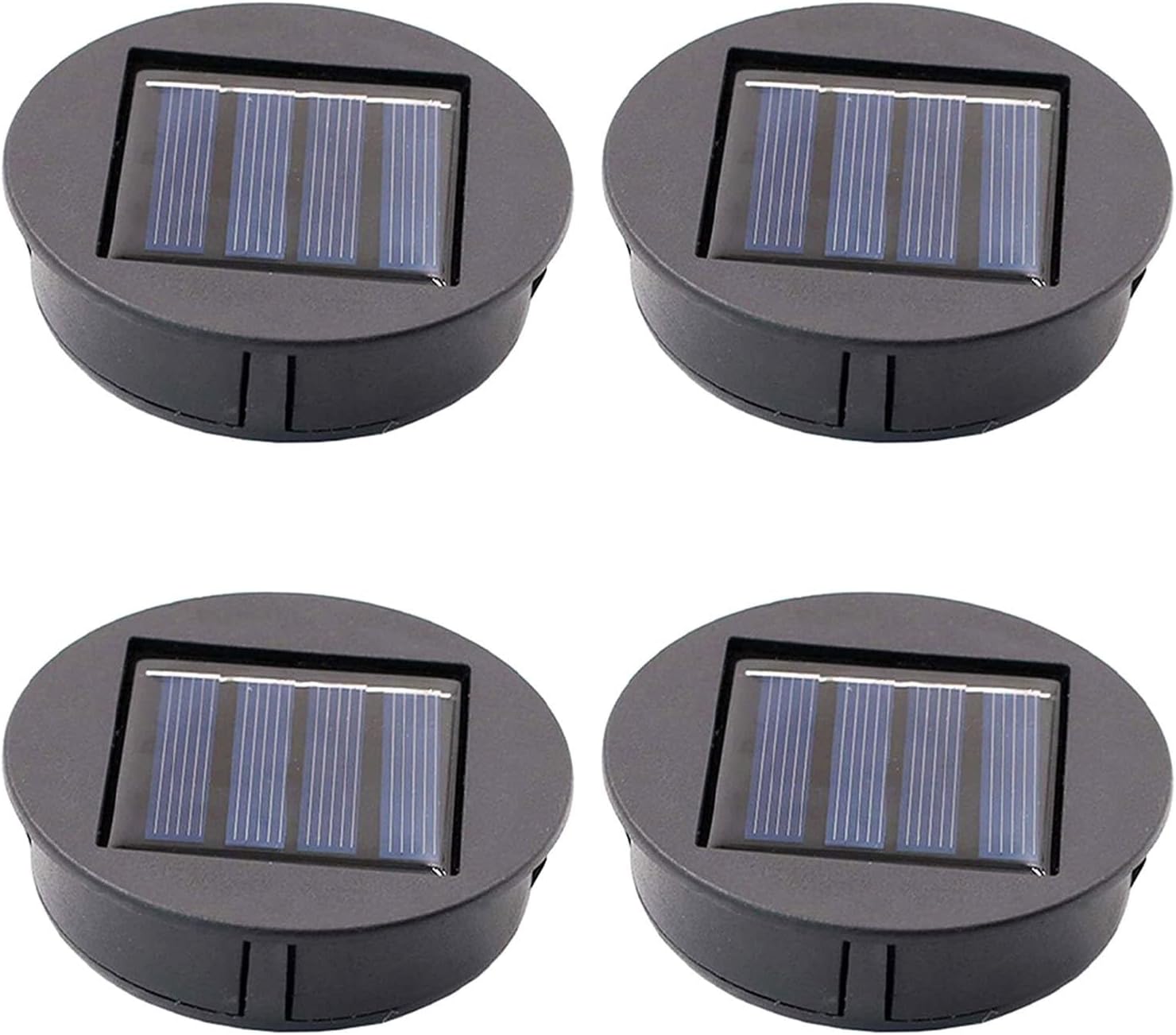 4Pcs 8cm/3.1inch Solar Lantern Replacement Top with LED Bulbs, LED Solar Panel Lantern Lid Lights Top Bulb, Solar Replacement Lid Part for LED Solar Lights Garden Decor