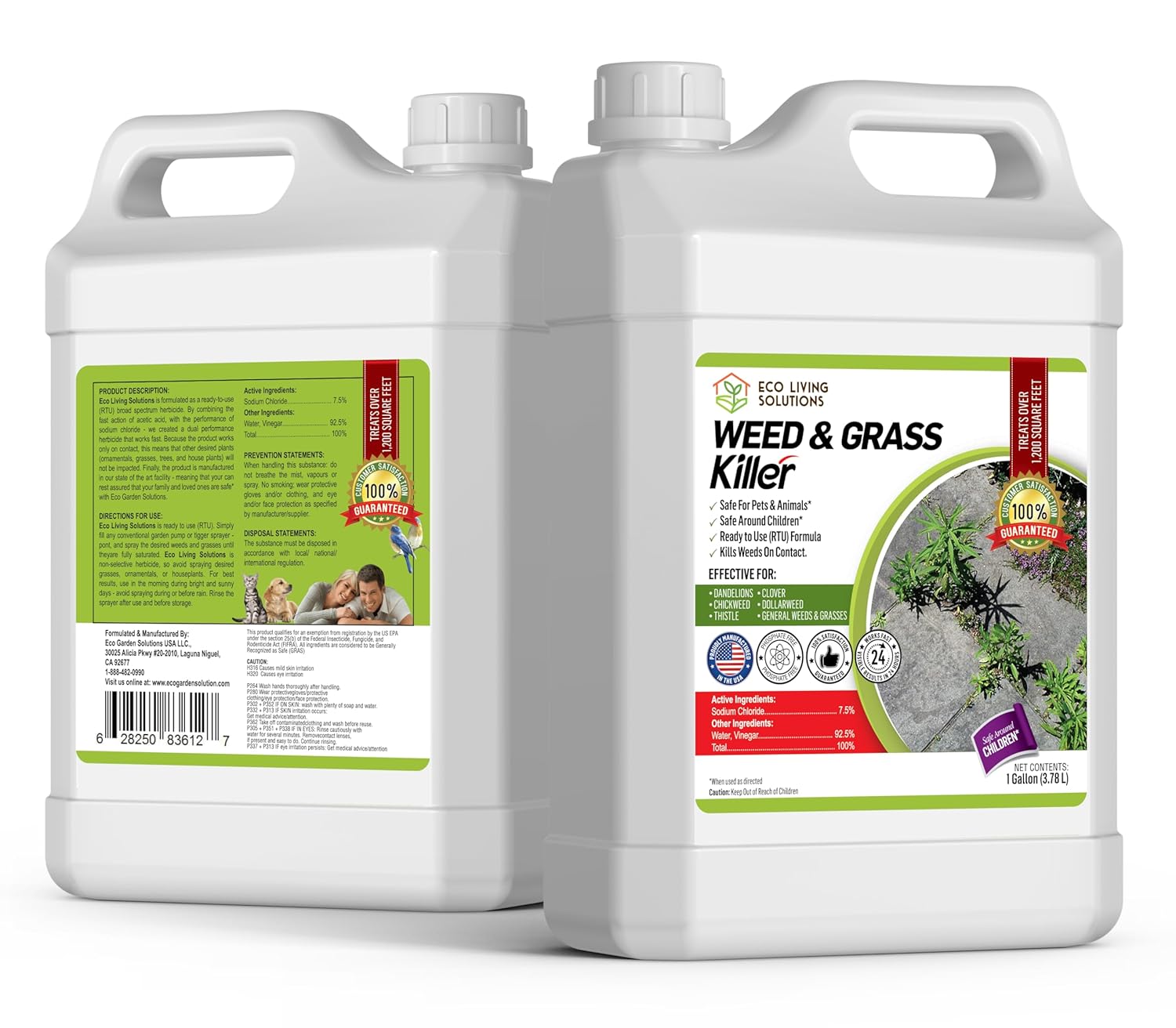 Image of ECO Garden PRO - Organic Vinegar Weed Killer | Kid /Pet Safe | Clover Moss, Green Grass & Poison Ivy Killer for Lawns | Spray Ready Glyphosate Free Herbicide (1 Gallon)