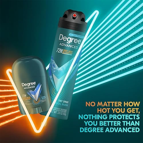 Miniatura 3 de Degree Paquete de desodorante antitranspirante para hombre  72H Advanced Protection Dry Sprays + 72H Mini desodorante en varillas, aroma Cool Rush