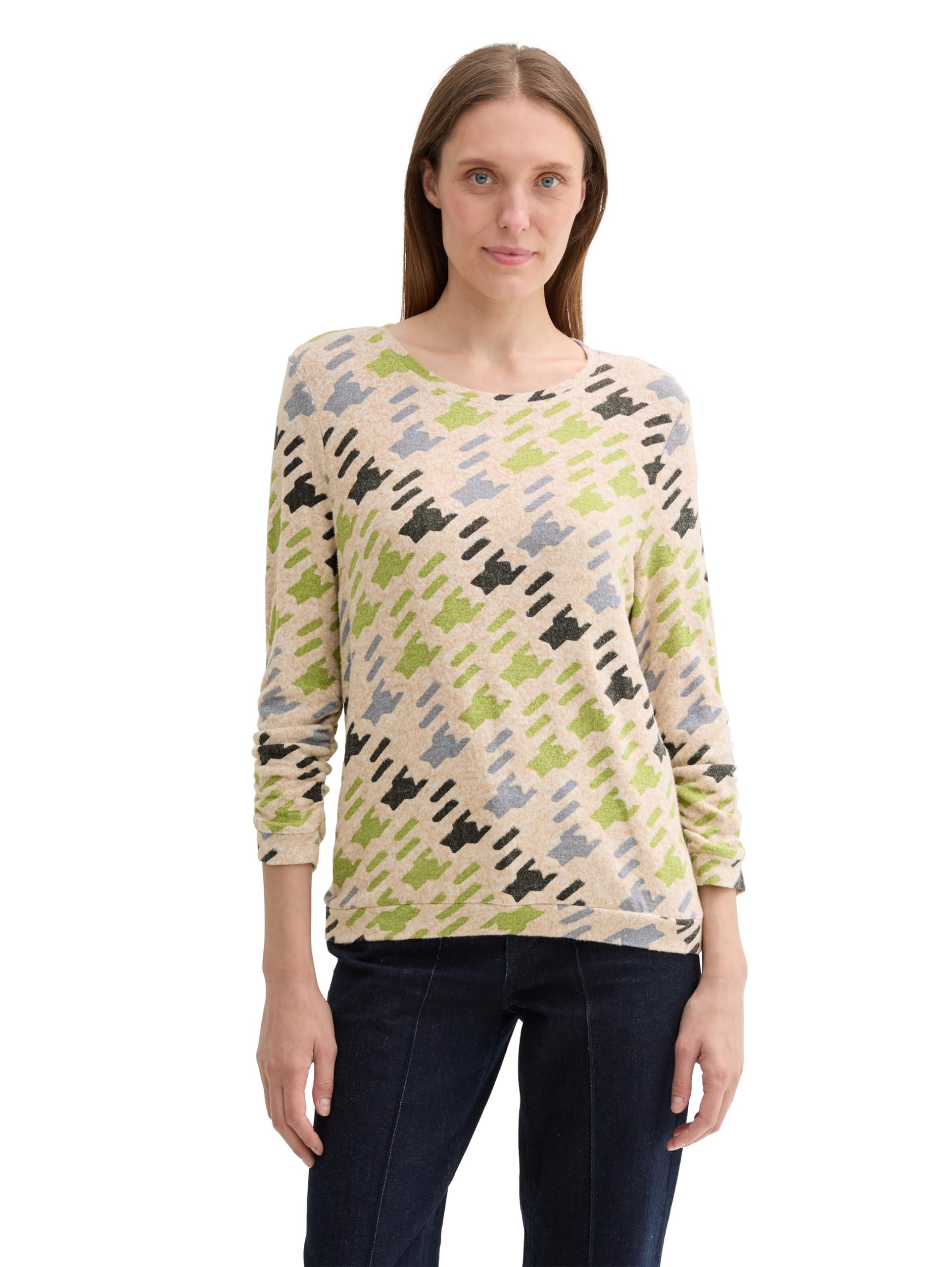 TOM TAILOR Women's Long-Sleeved Shirt with Ruffle Sleeves