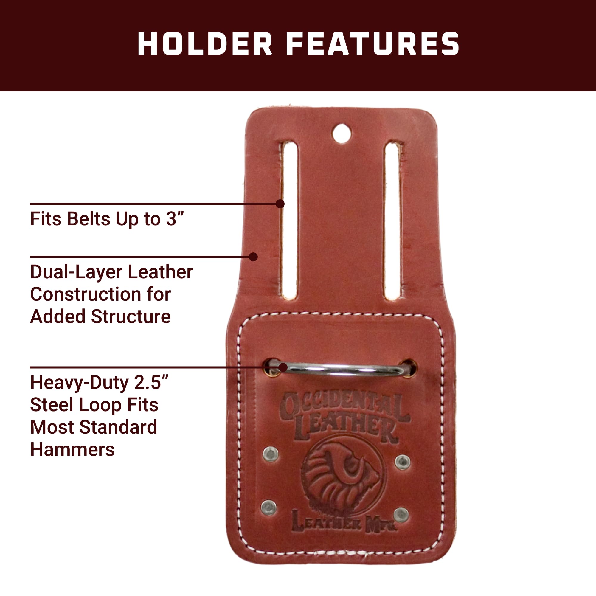 Occidental Leather Hammer Holder - USA Made -3