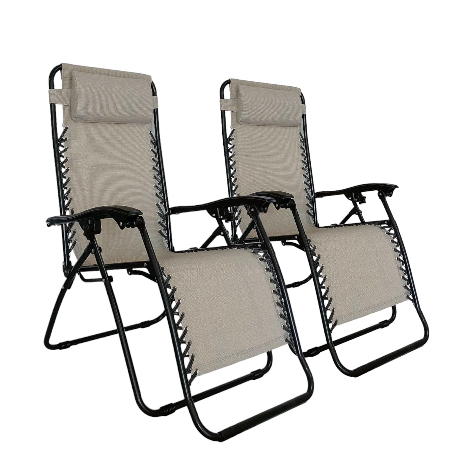 Pincho Tumbona Jardin Exterior, Sillon Gravedad Cero, Hamaca, Silla Jardin Exterior, Plegable, terraza, Camping, Pack de 2 sillones