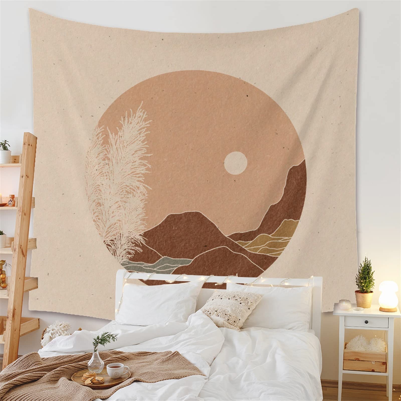 Arazzo Da Parete Con Fasi Lunari E Costellazioni - 32,5x145 Cm In Lino E Cotone | Bohémien - Foto 5