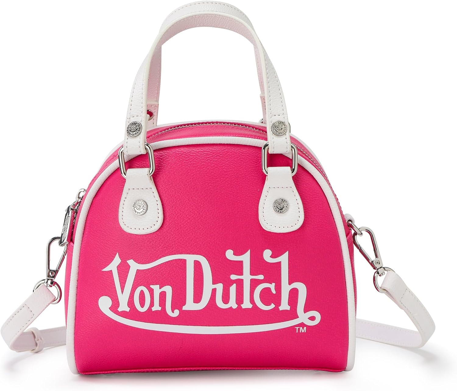 Von Dutch Womens Classic Bowling Bag Purse - Womens Handbag with Adjustable Strap, Spacious Interior, and Iconic Logo Design