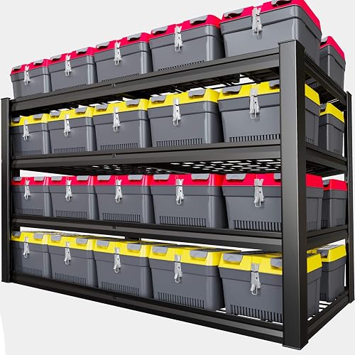 SKZNSA Heavy Duty Garage Shelving 72"W x 30"D x 72"H - 4-Tier Metal Storage Shelves, 3000 lb Capacity, Adjustable Industrial Shelving SKZNSA Heavy Duty Garage Shelving 72"W x 30"D x 72"H - 4-Tier Metal Storage Shelves, 3000 lb Capacity, Adjustable Industrial Shelving