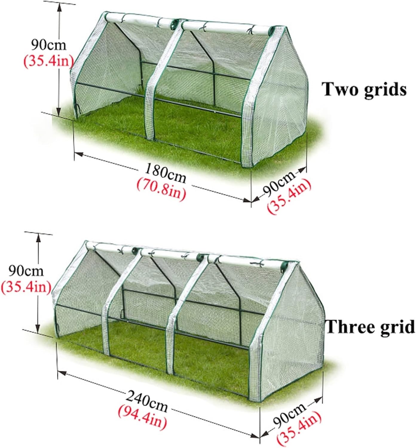 Portable Plant Flowers Mini Greenhouse,Green House with Ropes Stands Up to Wind,Easy to Assemble,for Garden Plants That Need Frost Protection ( Color : White , Battery *1 : 240*90*90cm )