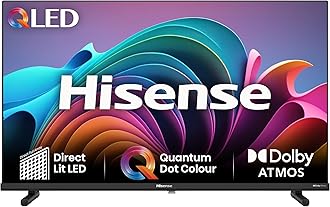 Hisense 40 inch Full HD QLED Smart TV 40A5NQTUK - Quantum Dot Colour, Natural Enhancer,HDR & HLG-Dolby Atoms, HDMI, Share to TV, and Youtube, Freeview Play, Netflix and Disney+ (2024 Model)