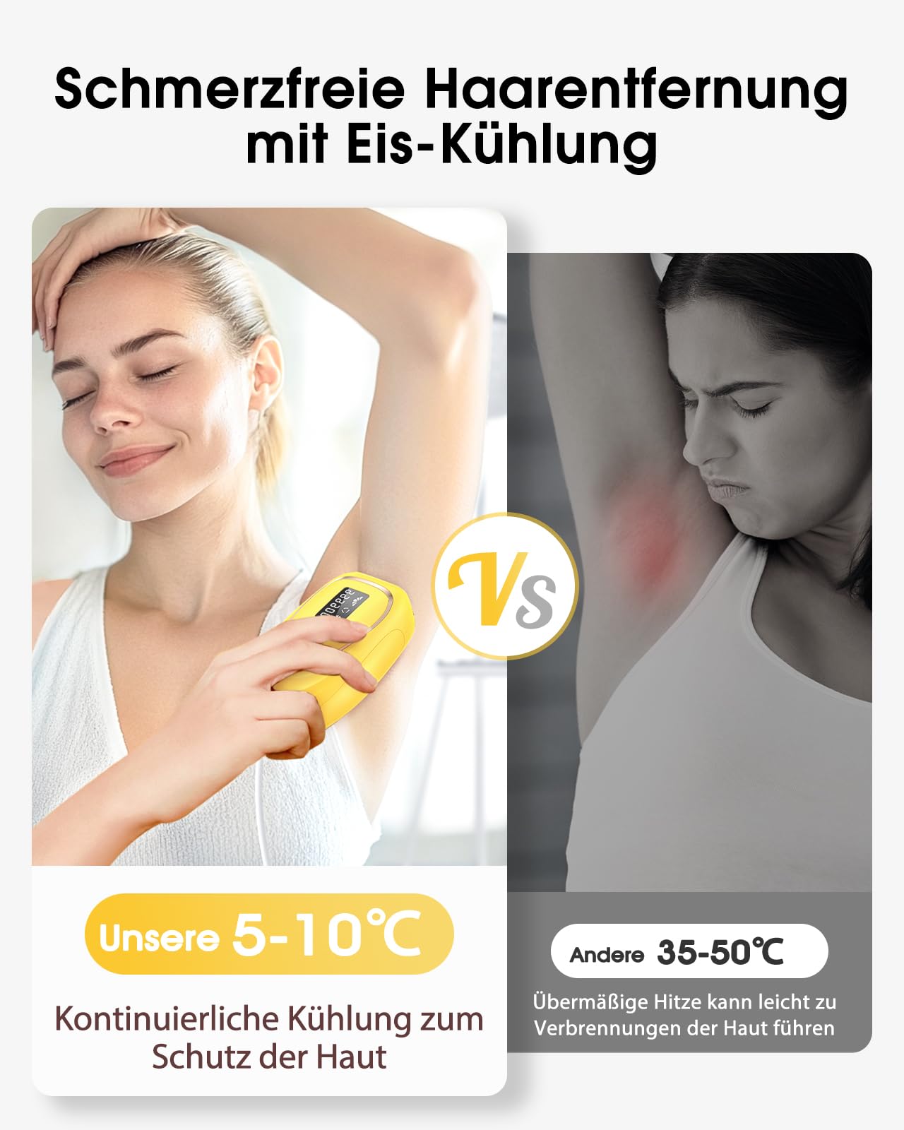 Haarlosy IPL Geräte Haarentfernung mit Kühlfunktion, 999,900 Lichtimpulse, 5 Energiestufen Schmerzfreie IPL Haarentfernung Laser Hair Removal für Frauen, Männer, Bikini, Körper und Beine