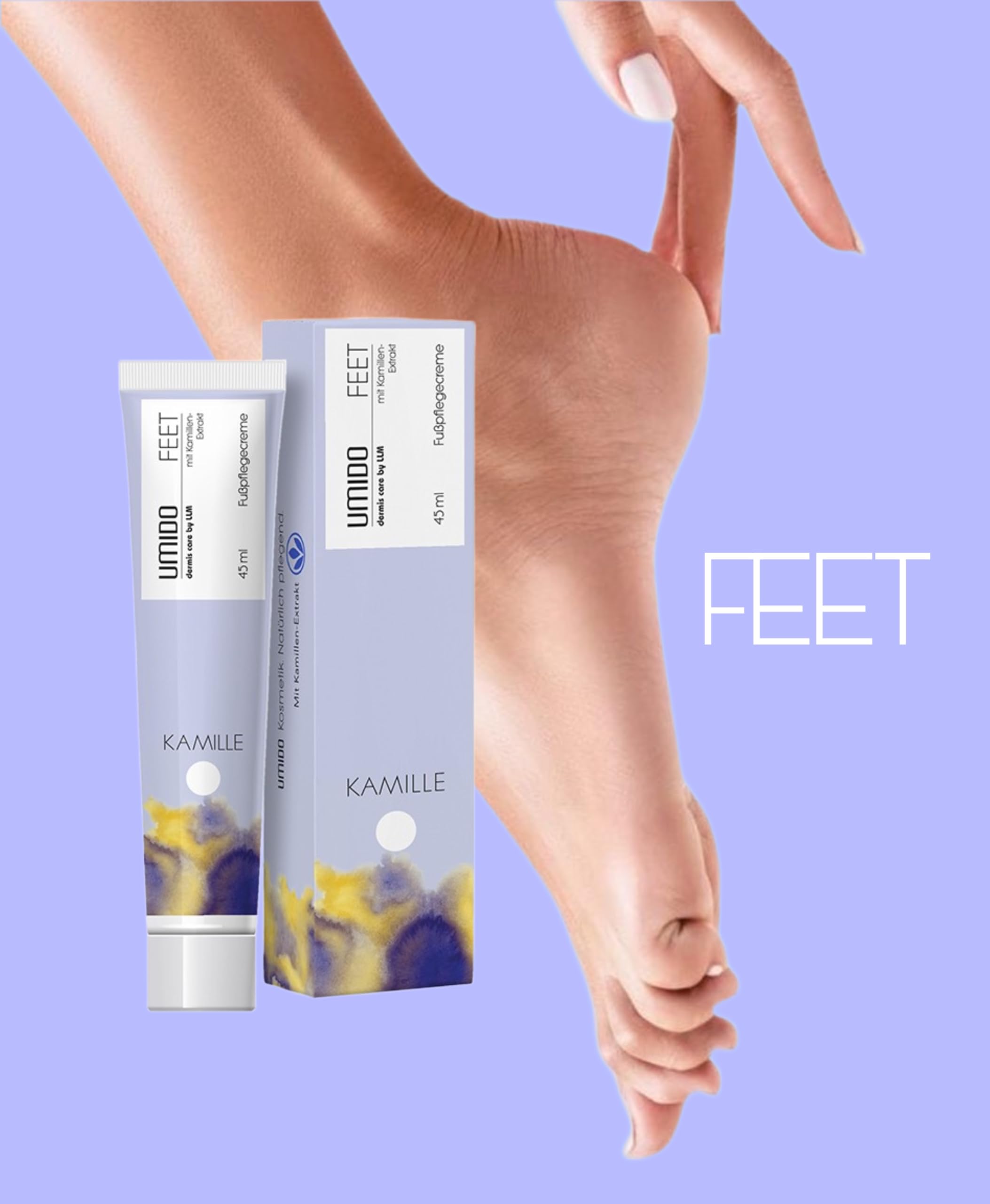 72x UMIDO Fuß-Creme 45 ml Kamillen-Extrakt | Fußbalsam | Fußlotion | Pflegecreme | Fußpflegecreme