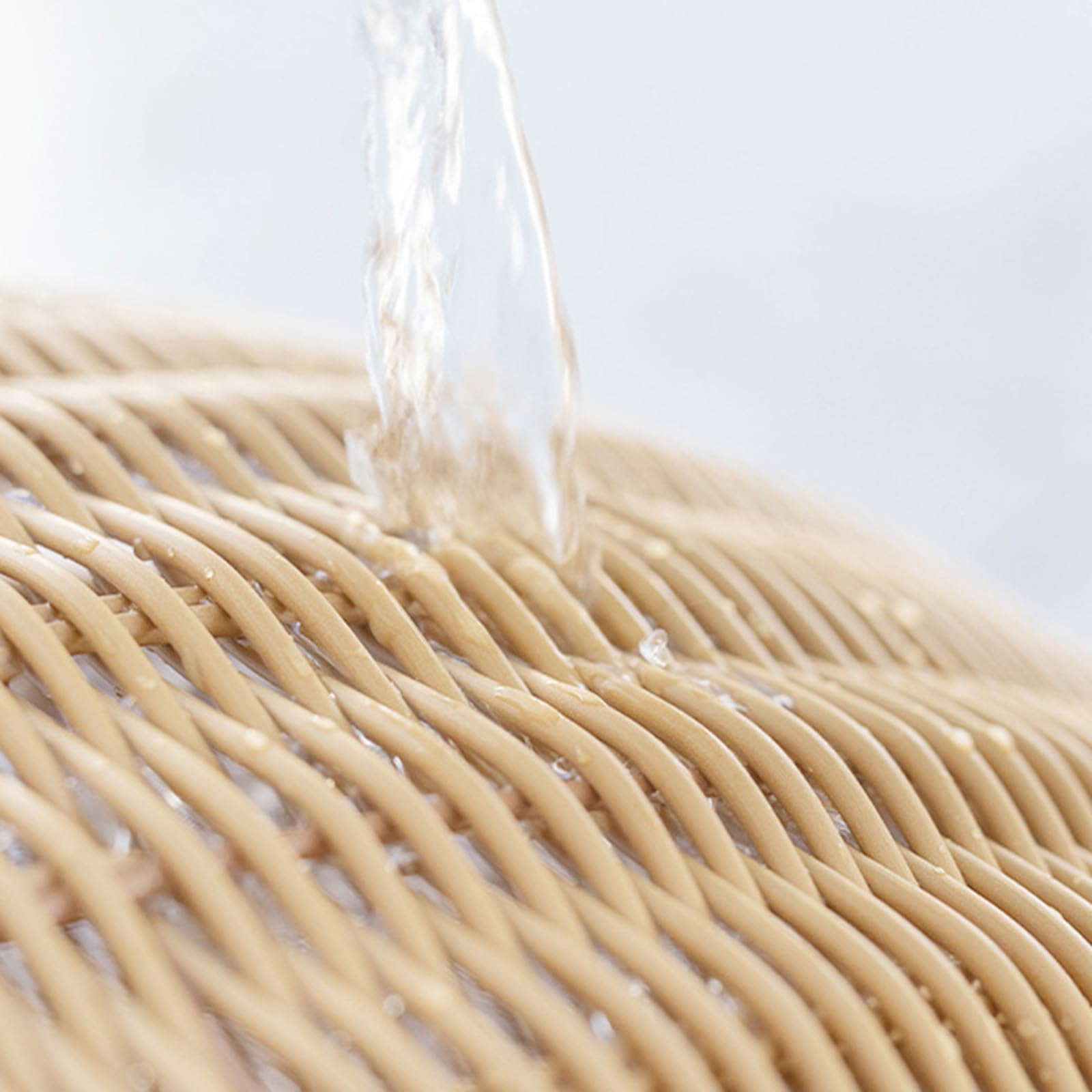 Cuccia Per Gatti in Plastica Di Vimini Per Gatti Domestici, Cuccia Per Con Orecchio Di Gatto Carino Grotta Tessuta A Mano Semichiusa Per Gatti in Rattan,Beige,29cm