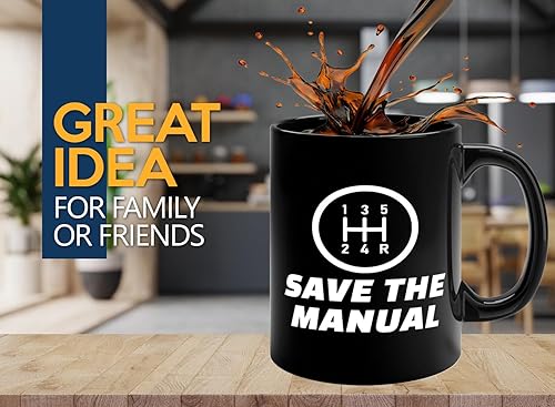 Miniatura 2 de Carguy Taza de café 11oz Negro -guarde los manuales - Funny Sarcasm Car Lover Owner Enthusiast Mechanics Racing Street Racer Road Trip Organized Car