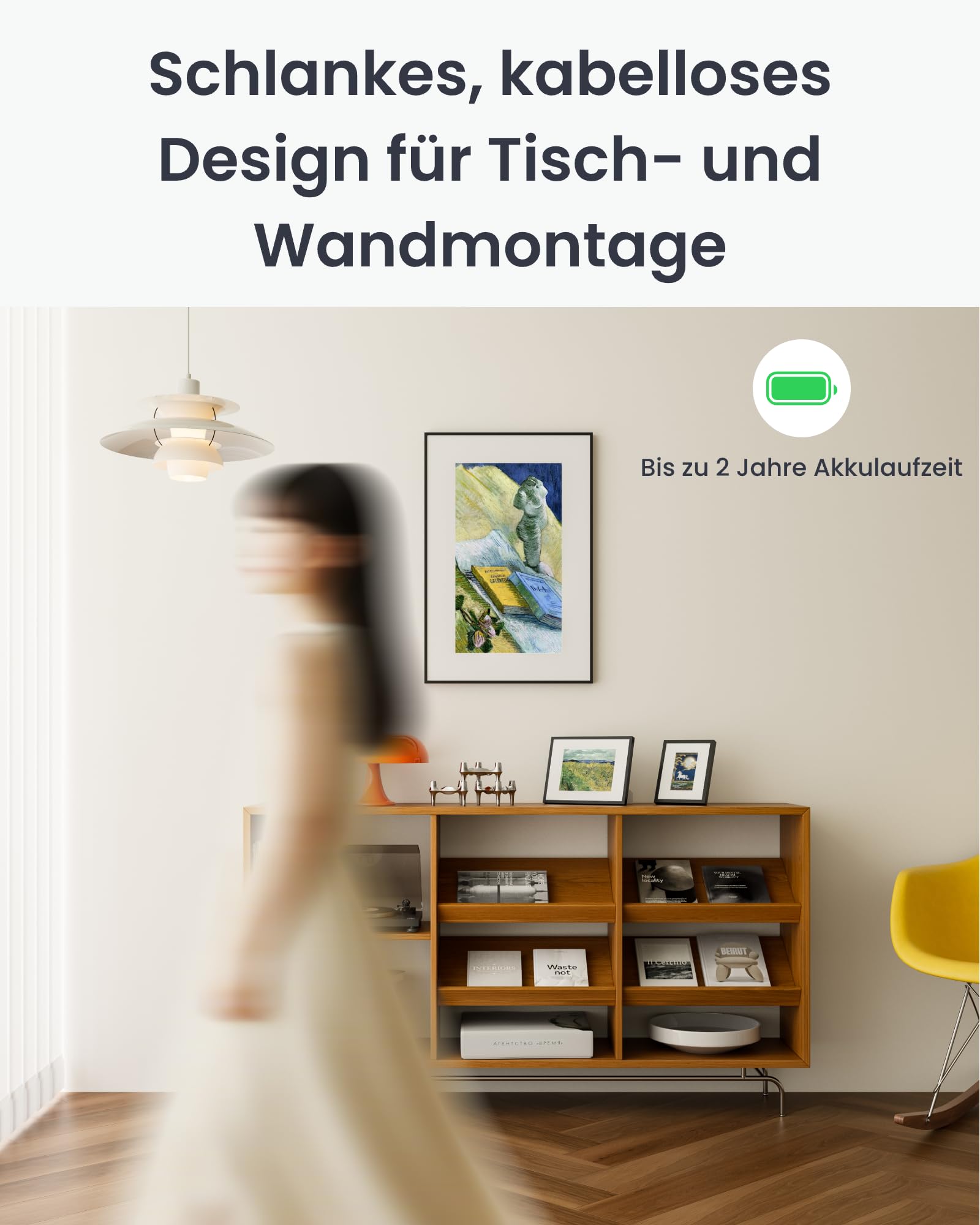 SwitchBot KI Art Frame 7.3'', Kabellos Digitaler Bilderrahmen, Elektronisch-Ink-Bilderrahmen, Extrem Lange Akkulaufzeit, Tisch und Wandmontage, Alexa Kompatibel, KI-Generierte Kunst