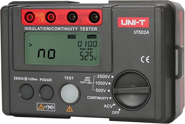Uni-T UT502A Insulation Resistance Tester Earth Meter Megometer Voltmeter with LCD Backlight, Display count 2000…