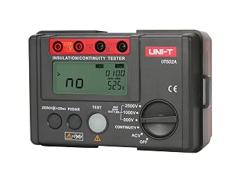 Uni-T UT502A Insulation Resistance Tester Earth Meter Megometer Voltmeter with LCD Backlight, Display Count 2000...