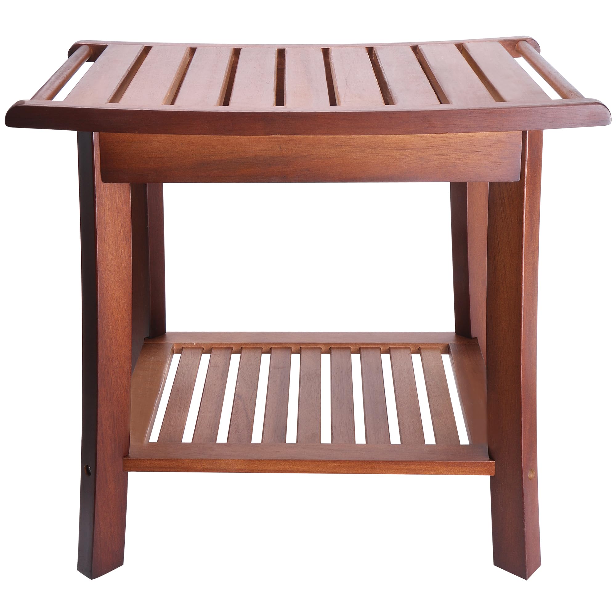 Photo 1 of Teak Shower Bench for Inside Shower Shaving Legs, Waterproof Teak Shower Stool with Storage Shelf for Bathroom Bathtub, Wood Shower Seat for Seniors Adults Disabled?20" x 14" x 18" (Large)