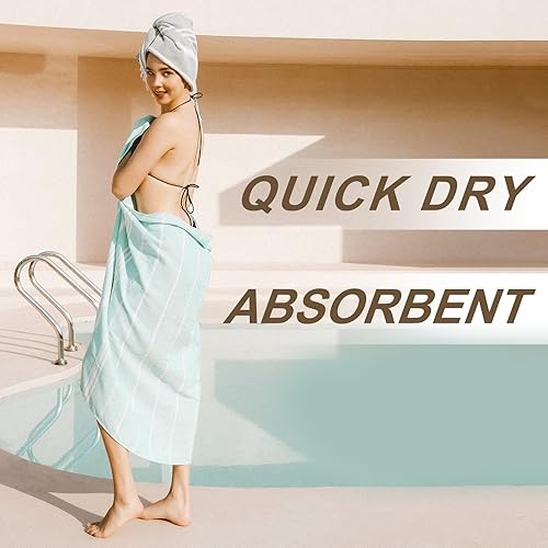 Miniatura 5 de Genovega Toalla de playa turca suave, absorbente, de gran tamaño, de secado rápido, extra grande, sin arena, pareo ligero, de secado rápido,