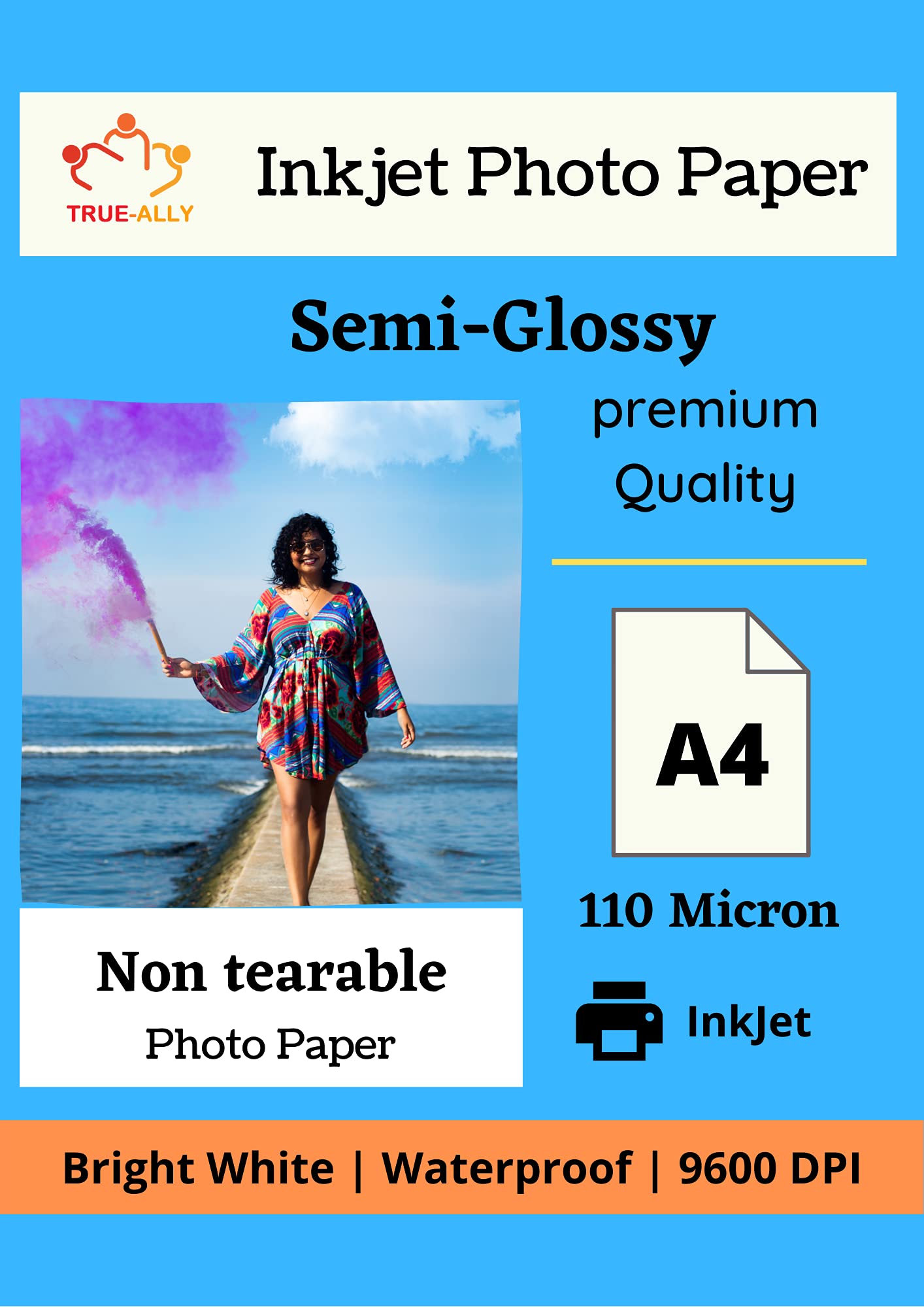 Buy TrueAlly Premium A4 110 Micron Vinyl based Non Tearable Water