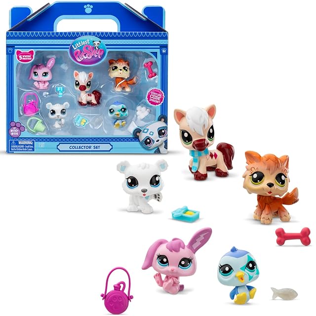 BANDAI Littlest Pet Shop Pack DE 5 Winter Besties BF00573 Incluye 5 Mascotas, 7 Accesorios adorables