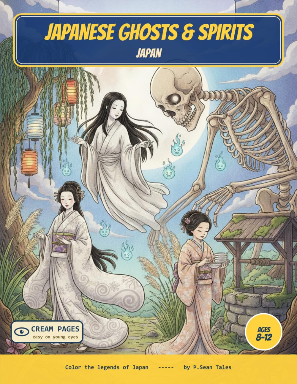 Japanese Ghosts & Spirits: Color the Glowing Ghosts & Night Spirits of Japan - A Read-Along Coloring Book for Curious Kids Ages 8-12 (Japanese Myths & Legends)