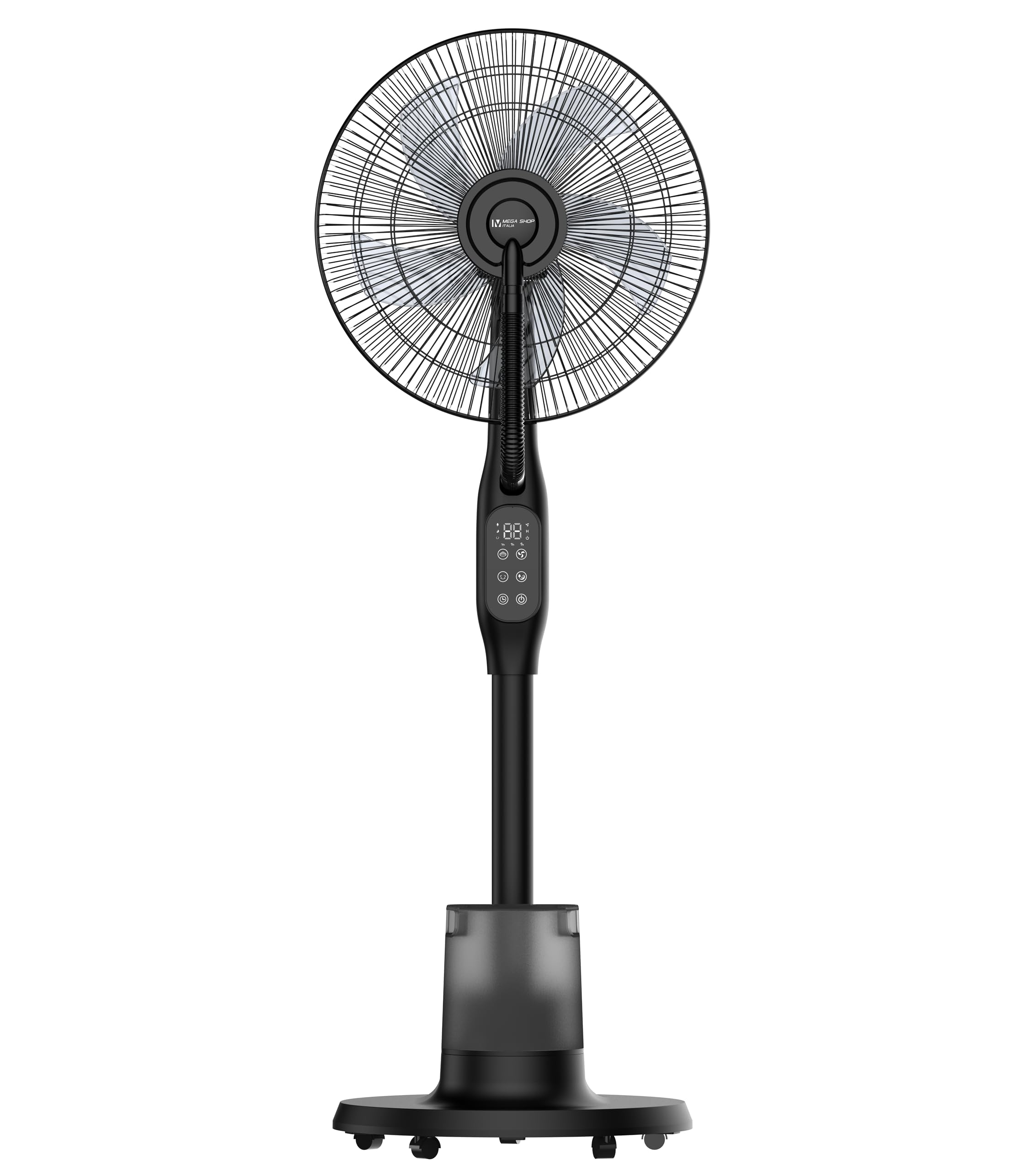 Megashopitalia Ventilatore a Piantana con Nebulizzatore 90 W, Oscillazione e Timer Fino a 24 Ore