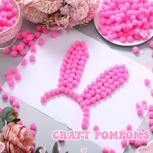 Miniatura 73 de Blulu - Pompones para manualidades y suministros de hobby, 500 unidades, 0.5 in Rojo