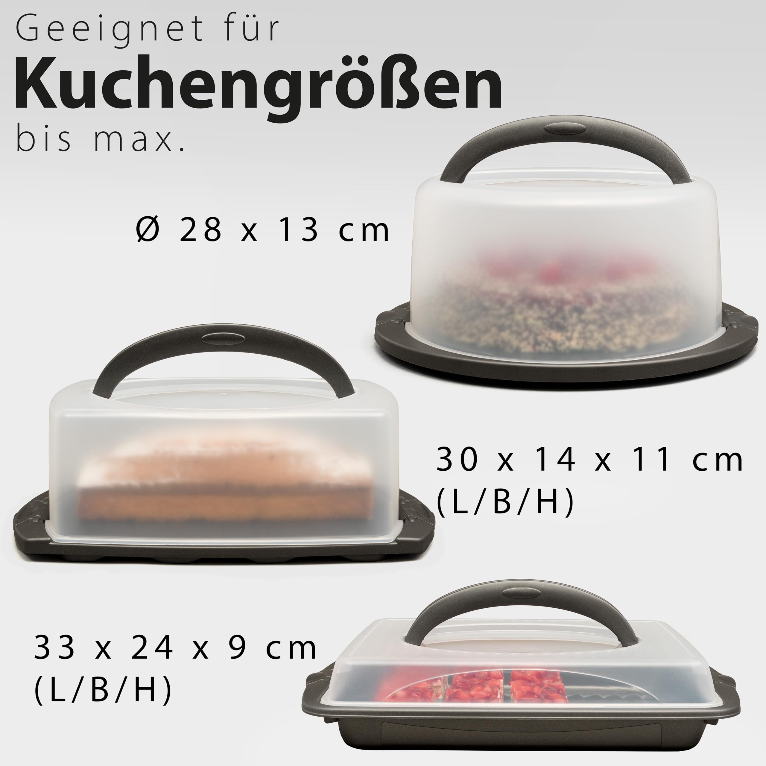 Hausfelder Transportbox Set 3er Pack, 3er Set, Anthrazit