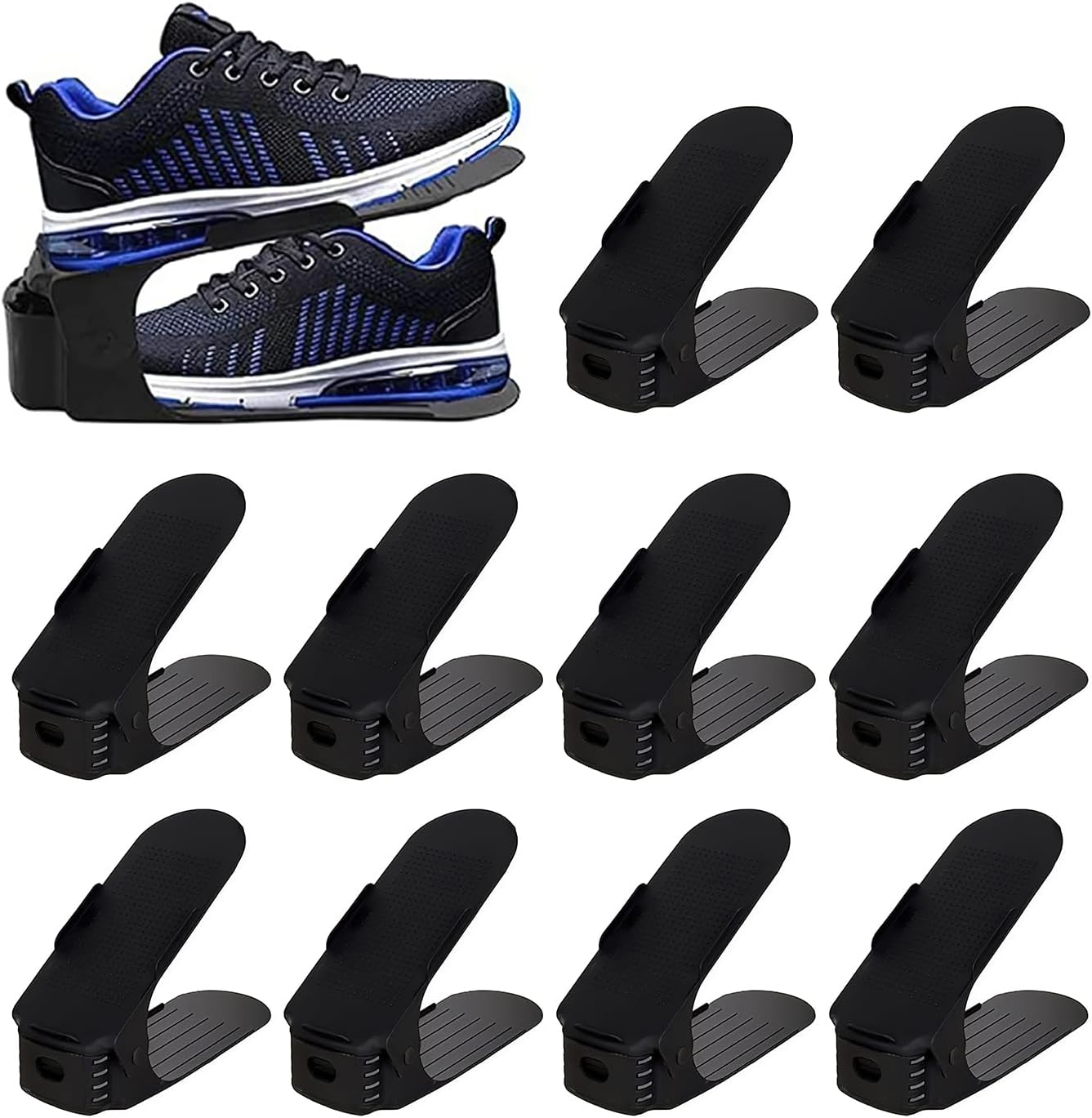 BQSHX 10pcs Shoe Slots Organizer Storage, Adjustable Shoe Racks Storage