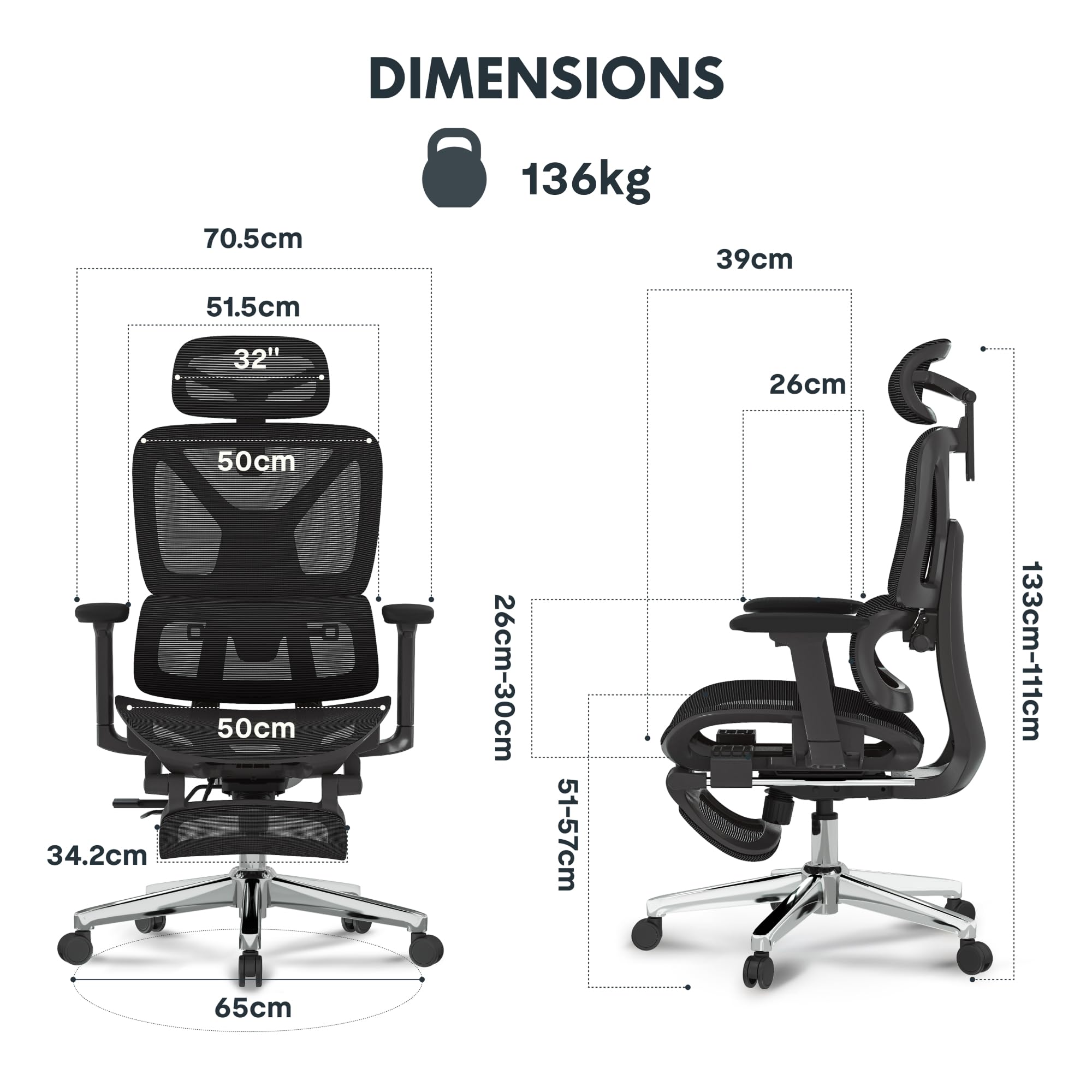 FLEXISPOT ErgoX – Sedia da ufficio ergonomica in rete, con poggiatesta 3D, supporto lombare indipendente, schienale 5D regolabile, braccioli 3D, seduta traspirante, girevole con ruote, portata 130 kg