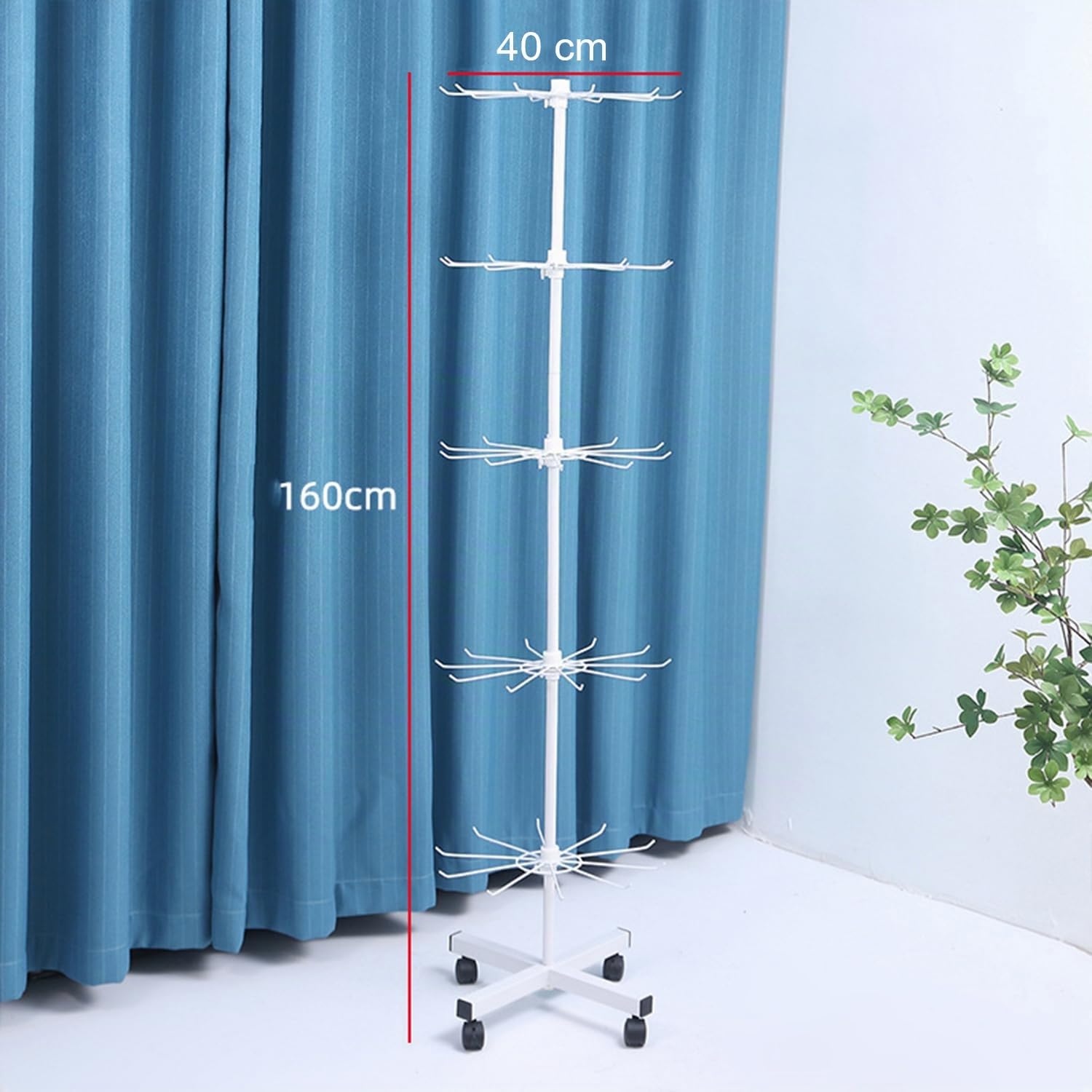 Verkaufsständer Multifunktionales Drehregal,verkaufsstand,Metall-Display-Regal,Vertikale Regale Für Einzelhandelsgeschäfte Und Supermärkte,Für Hüte,Schmuck,Accessoires,Etc. (Weiß, 5 Schichten)