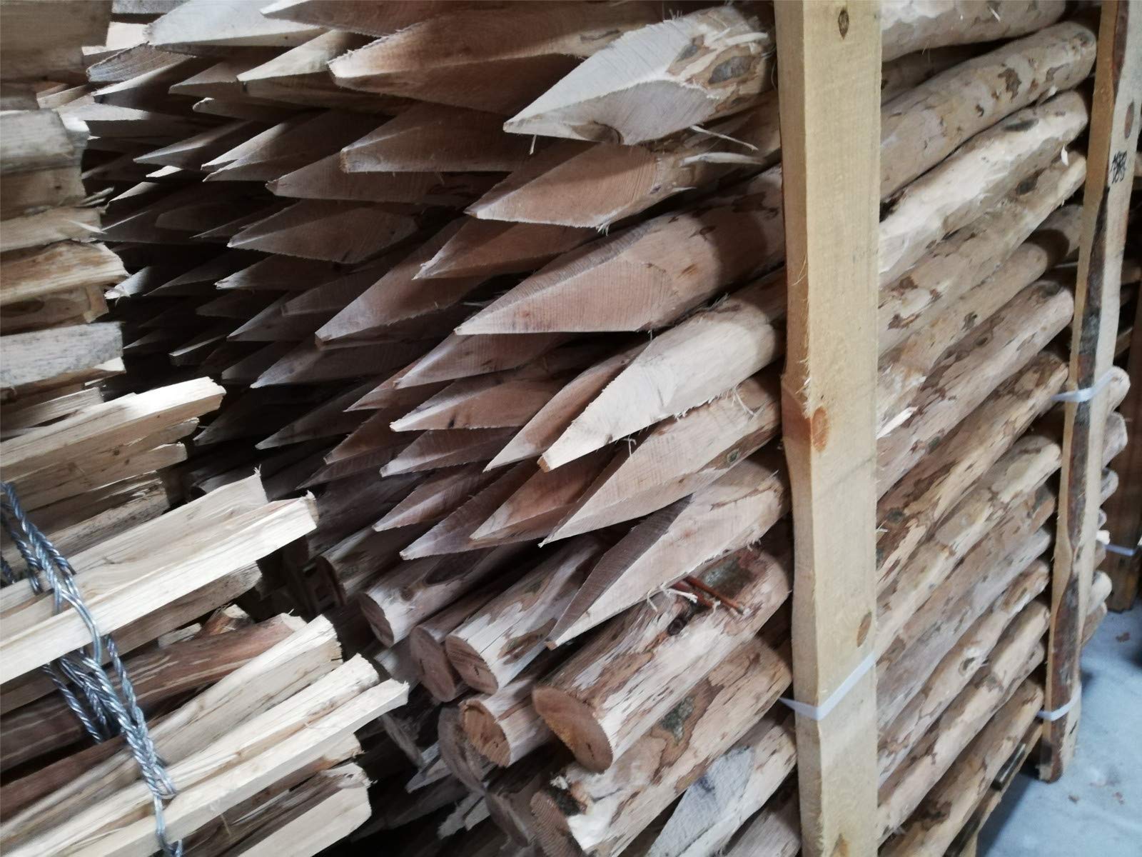 Pali In Legno Di Nocciola Per Recinzioni - 3 Pezzi, Diametro 6-8 Cm, Altezza 150 Cm, Impregnati Naturalmente - Foto 11