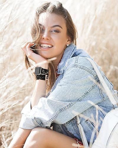 Miniatura 6 de Compatible con correa de reloj de 1.575 pulgadas para mujer Series 876SE, pulseras de cuero de gamuza con cierre ajustable para series 54321