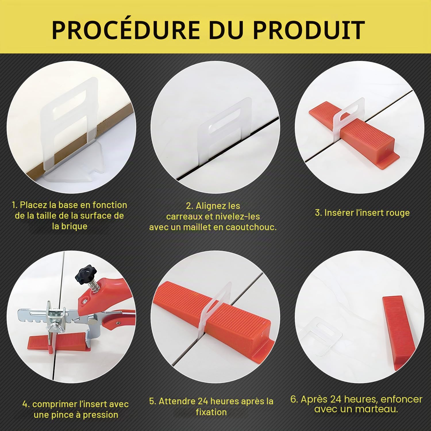 501 Pièces kit de croisillon autonivelant 3mm avec 400 Croisillon Carrelage Autonivelant 100 Cale Carrelage Réutilisable et 1 Pince à Niveler pour la Pose de Carreaux épaisseur 3–16mm